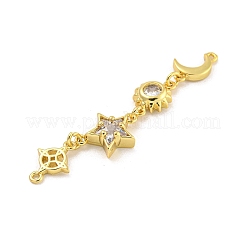 Стойка покрытие латунь прозрачный кубический цирконий солнце луна звезда соединительные подвески&nbsp;KK-G513-40G