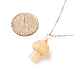 Ожерелья с подвесками из натуральных и синтетических грибов из смешанных камней&nbsp;NJEW-JN03967