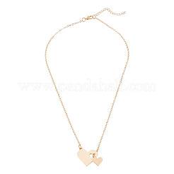 1 Stück 302 Edelstahl Herz Puzzle Anhänger Kabel Kette Lasso y Halsketten für Frauen&nbsp;NJEW-TADJ0001-01KCG
