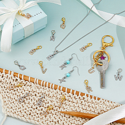 52 шт. 2-цветный сплав хрустальных страз подвесные украшения HJEW-FH00143