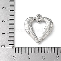 304ステンレスペンダント  ハート  ステンレス鋼色  22x20.5x3.5mm  穴：2mm&nbsp;STAS-I330-014P