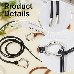 2 шт. 2-цветный сплав неправильной овальной формы подвеска из искусственной кожи шнур-цепочка ремни&nbsp;AJEW-GF0011-97