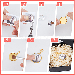 24 Stück 6 Stile Eisen-Anhängerdekorationen&nbsp;HJEW-DR00108