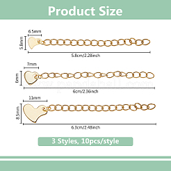 30 шт. 3 стиля удлинитель цепи из нержавеющей стали 304&nbsp;STAS-DC0016-78G