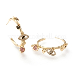 Латунные микро проложить серьги стержня кубического циркония&nbsp;EJEW-I251-01G