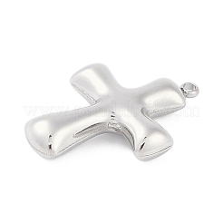 変色しない304ステンレススチールペンダント  クロスチャーム  ステンレス鋼色  29x20x5.5mm  穴：1.6mm&nbsp;STAS-L022-411P