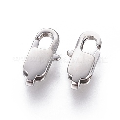 変色しない304ステンレススチールのロブスタークロウ留め金  ステンレス鋼色  13x6x3mm  穴：1.4mm&nbsp;STAS-G201-06B-P