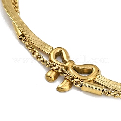 Браслеты из 2-рядной цепочки из нержавеющей стали 304&nbsp;BJEW-Z077-06G