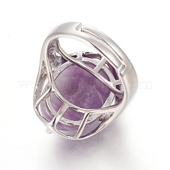 Регулируемые кольца из натурального и синтетического смешанного камня RJEW-O033-G-1