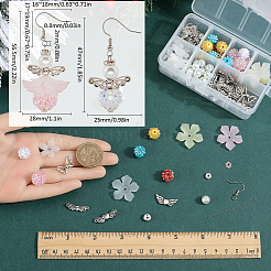 DIY Engel Acryl & Legierung & Harz Strass Perlen baumeln Ohrringe Herstellung Kits&nbsp;DIY-SC0027-15