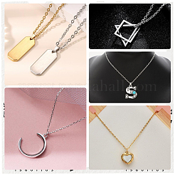 20 шт. 2 цвета ионного покрытия (IP) 304 нержавеющая сталь трос цепи ожерелья комплект MAK-BBC0001-11A