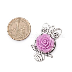 Тибетском стиле сеттинги сплава сова кулон горный хрусталь PALLOY-JF04592