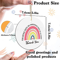 Подвесные украшения из печатного фарфора&nbsp;HJEW-WH0057-004