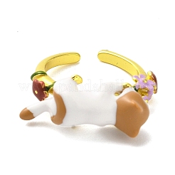 Латунные микро проложить манжеты кольца кубического циркония RJEW-D024-01G