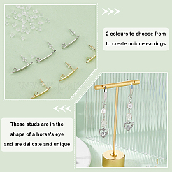 16 шт. 2-х цветная латунная фурнитура для сережек-гвоздиков&nbsp;FIND-BC0005-26