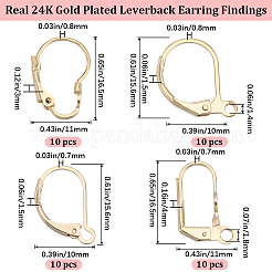 40 шт. 4-х стилевые латунные серьги с застежкой-молнией&nbsp;KK-BBC0010-44
