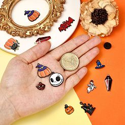 Pendenti smaltati in lega a tema halloween 24 pz 12 stile&nbsp;ENAM-SZ0002-73
