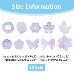 10 набор 200 г прозрачных акриловых матовых бусин&nbsp;FACR-HS0001-02D