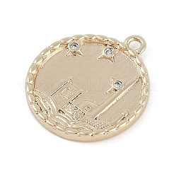 Латунные микропаве прозрачные подвески с фианитом&nbsp;KK-Z075-10G