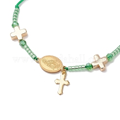 Pulseras de cuentas trenzadas con cordón de nailon ajustable&nbsp;BJEW-MZ00168-01