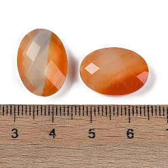 Natürliche orangerote Achat-Cabochons (gefärbt und erhitzt)&nbsp;G-O175-15C-02