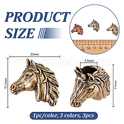 3 шт. 3-х цветные латунные европейские бусины KK-OC0001-64