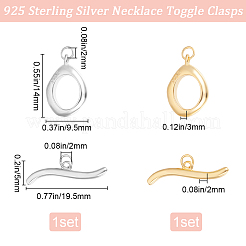 2 шт. 2 цвета 925 застежки-тоггл из стерлингового серебра STER-BBC0007-50