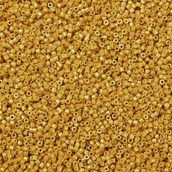 シリンダーシードビーズ  不透明色の光沢  均一サイズ  ゴールデンロッド  2x1.5mm  穴：0.8mm  約40000個/袋  約450 G /袋&nbsp;SEED-H001-H22