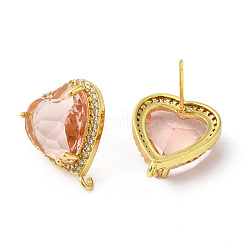 Серьга-гвоздик из латуни со стразами KK-C023-03