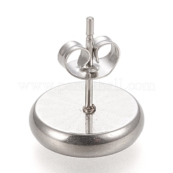 Montature per orecchini a bottone in acciaio inossidabile 304 anti-ossidazione&nbsp;STAS-K202-05D-P