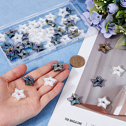 50шт 2 цвета покрытия акриловых бусин&nbsp;MACR-SC0001-59A