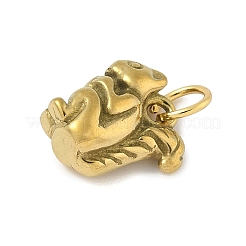 304ステンレススチールチャーム  丸カン付き  ゴールドカラー  リス  13x12x6mm  穴：4.3mm&nbsp;STAS-P391-01D-G
