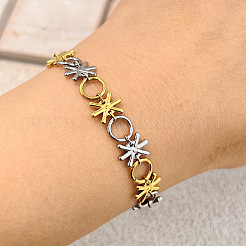 Zweifarbige Gliederarmbänder aus Edelstahl 304 für Damen&nbsp;WG612EC-01