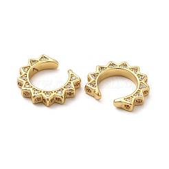 Серьги-каффы из латуни с микропаве из кубического циркония EJEW-P226-01G