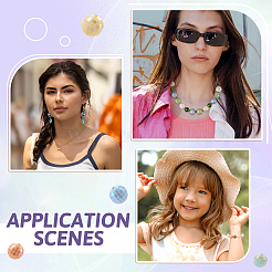 60шт 10 цвета УФ-покрытием радужные радужные акриловые бусины&nbsp;PACR-TA0001-08