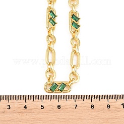 Collane con catena figaro in ottone da 7 mm con zirconi cubici&nbsp;NJEW-D324-05G-03