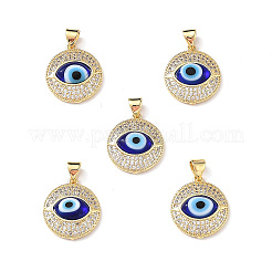 Pendentifs en zircone cubique transparente en laiton plaqué or véritable 18k&nbsp;ZIRC-L102-12G