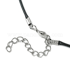 編み込みガラスシードビーズスパイダーペンダントネックレス  女性用ワックスコットンコードネックレス  ホワイト  19.69インチ（50cm）&nbsp;NJEW-MZ00036-01