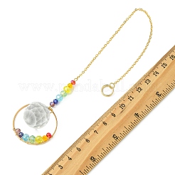 7 Chakra-Sonnenfänger aus Glas und Messingring mit klarem&nbsp;HJEW-JM04940