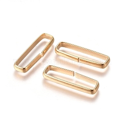 201 conectores de enlace rápido de acero inoxidable, anillos de enlace, cerrado pero sin soldar, Rectángulo, dorado, 22.5x7x2.5mm, diámetro interior: 5x20 mm