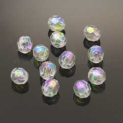 Perline colorate acriliche trasparenti e trasparenti, sfaccettato, 8mm, Foro: 2 mm