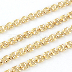 Iron Links Chains for Watch, with Spool, Soldered, Golden, 5x6x1mm, about 25m/roll