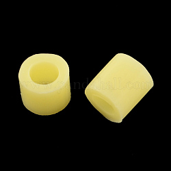 Recharges de perles à repasser en PE, Tube, champagne jaune, 3~3.3x2.5~2.6mm