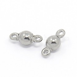 304 Stainless Steel Links connectors, Round, Stainless Steel Color, 8x3.5mm, Hole: 1mm