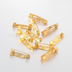 Perno in ferro dorato sostiene scoperte pin spilla di sicurezza, 20 mm di lunghezza, 5 mm di larghezza, 5 mm di spessore, foro : about 2mm