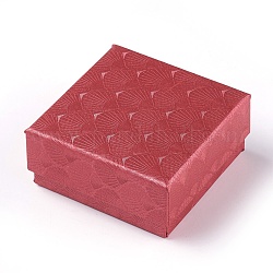 Картонная коробка, квадратный, темно-красный, 7.5x7.5x3.5 см
