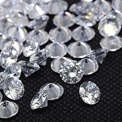 Cabochons de circonio cúbico, Grado A, facetados, diamante, Claro, 1.6mm
