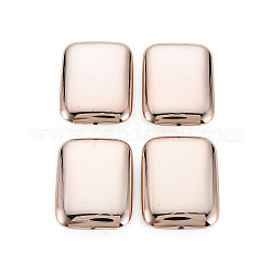 Uv placcato perline di acrilico, rettangolo, placcato oro rosa, 30x22x6mm, Foro: 1.2 mm