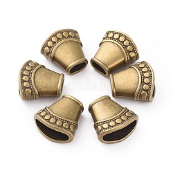 Stile tibetano coni perline, cadmio & nichel &piombo libero, colonna, bronzo antico, 15x15x8mm, Foro: 6x3 mm, diametro interno: 13x5.5mm