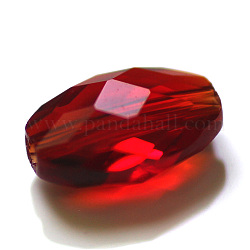 Perles d'imitation cristal autrichien, grade AAA, facette, ovale, rouge foncé, 13x10x7mm, Trou: 0.9~1mm